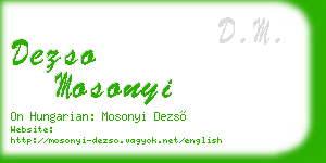 dezso mosonyi business card